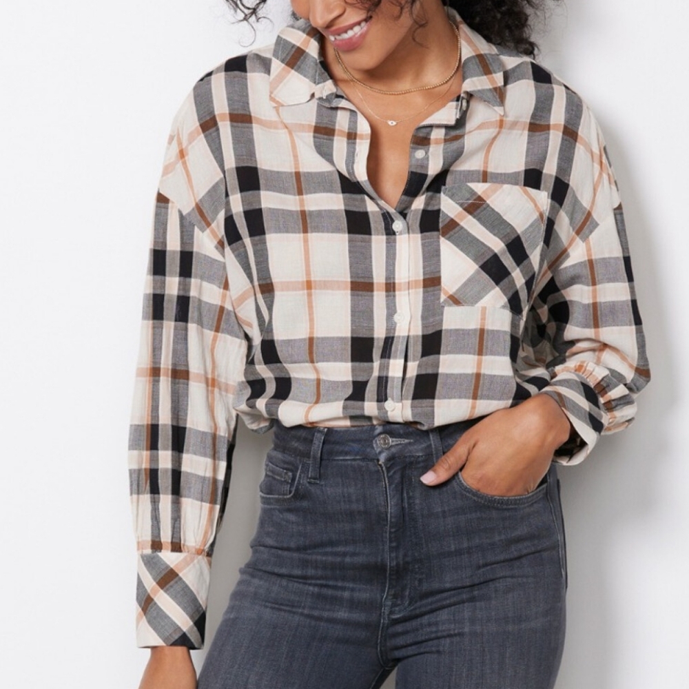 Sanctuary Plaid Dropped Shoulder Tunic